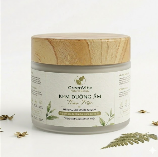 Kem dưỡng thảo mộc GreenVibe Beauty giúp dưỡng ẩm, làm dịu và nuôi dưỡng làn da mềm mại tự nhiên với thành phần thiên nhiên an toàn.