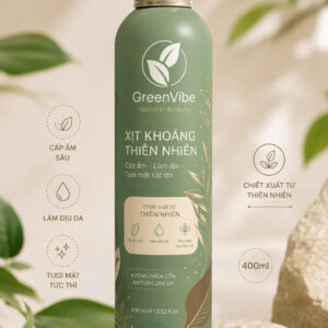 Chai xịt khoáng thiên nhiên GreenVibe Natural Beauty dưỡng ẩm cho da